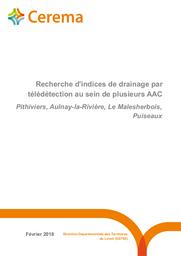 Recherche d'indices de drainage par télédétection au sein de plusieurs AAC. Pithiviers, Aulnay-la-Rivière, Le Malesherbois, Puiseaux | CEYTE, Arnaud
