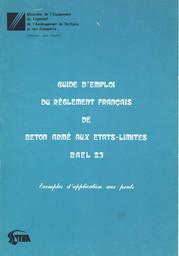 Guide d'emploi du règlement français de béton armé aux états limites BAEL 83 | Cerema. Centre d'études et d'expertise sur les risques, l'environnement, la mobilité et l'aménagement (Administration). Auteur