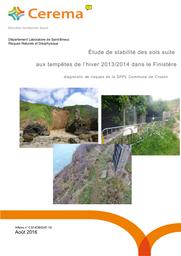 Étude de stabilité des sols suite aux tempêtes de l’hiver 2013/2014 dans le Finistère : diagnostic de risques de la SPPL Commune de Crozon | JOUAS, Magali
