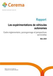Les expérimentations de véhicules autonomes - Cadre réglementaire, parangonnage et perspectives servicielles | ALIAGA, Alicia