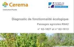 Diagnostic de fonctionnalité écologique - Passages agricoles RN 42 - n° 62-1827 et n° 62-1813 | DE ROUCK, Anne-Claire