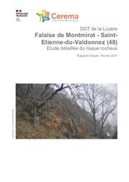 Falaise de Montmirat - Saint-Etienne-du-Valdonnez (48) Etude détaillée du risque rocheux | MAISONNAVE, Cindy
