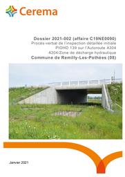 Procès-verbal de l'inspection détaillée initiale, PIOHD139 sur l'autoroute A304, A304 sur zone de décharge hydraulique, Commune de Remilly-Les-Pothées (08) | LÉTÉVÉ, Jean-Michel