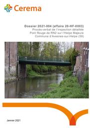 Procès-verbal de l'inspection détaillée, Pont Rouge de la RN2 sur l'Helpe Majeure, Commune d'Avesnes-sur-Helpe (59) | CAMOLÈSE, Thierry