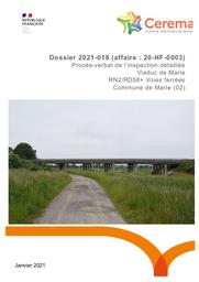 Proçès-verbal de l'inspection détaillée, Viaduc de Marle, RN2 sur RD58 et voies ferrées, commune de Marle (02) | LÉTÉVÉ, Jean-Michel