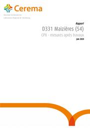 D331 - MAIZIERES (54) -CPX Mesures après travaux | CHIAPPINI, Fabien