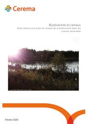 Biodiversité et canaux. Note relative à la prise en compte de la biodiversité dans les rivières canalisées | PRYGIEL, Emilie