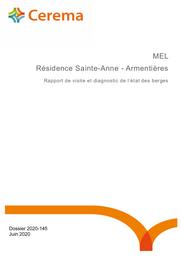Résidence Sainte-Anne - Armentières. Rapport de visite et diagnostic de l'état des berges. | LEMAIRE, Amandine