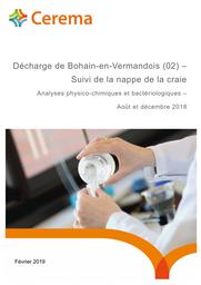 Décharge de Bohain-en-Vermandois (02) – Suivi de la nappe de la craie. Analyses physico-chimiques et bactériologiques – Août et décembre 2018 | COTTENEST, Jérémy