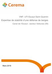 VNF - Expertise de stabilité d'une défense de berge. Canal de l'Escaut secteur Valdunes | LEMAIRE, Amandine