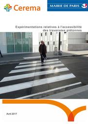 Expérimentations relatives à l'accessibilité des traversées piétonnes | DEBOUDT, Bertrand