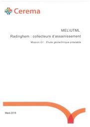 MEL\UTML : Radinghem : collecteurs d'assainissement Mission G1 : étude géotechnique préalable | LEMAIRE, Amandine