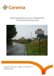 Etude exploratoire sur le ruissellement - Commune de Andres (62) | MINGUET, Mathilde