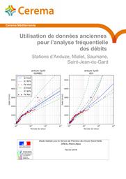 Utilisation de données anciennes pour l'analyse fréquentielle des débits. Stations d'Anduze, Mialet, Saumane, Saint-Jean-du-Gard. | FROMENTAL, Anne-Marie
