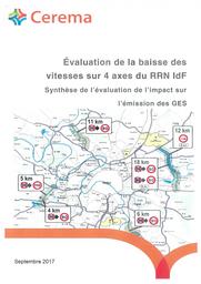 Evaluation de la baisse des vitesses sur 4 axes du RRN IdF. Synthèse de l'évaluation de l'impact sur l'émission des GES. (Affaire C16PM0095) | MARTIN, Renaud