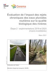 Évaluation de l’impact des rejets chroniques des eaux pluviales routières sur la qualité biologique des rivières Étape 2 : expérimentations 2019 et 2020 (macro-invertébrés) | MAZUER, Pierre