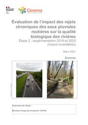 Évaluation de l’impact des rejets chroniques des eaux pluviales routières sur la qualité biologique des rivières Étape 2 : expérimentations 2019 et 2020 (macro-invertébrés). Annexes | MAZUER, Pierre
