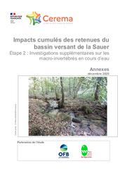 Impacts cumulés des retenues du bassin versant de la Sauer Étape 2 : Investigations supplémentaires sur les macro-invertébrés en cours d’eau. Annexes | MAZUER, Pierre