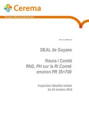 Roura / Comté RN2, PH sur la Ri Comté environ PR 35+700. Inspection détaillée Initiale du 24 octobre 2019 | MALJEAN, Franck