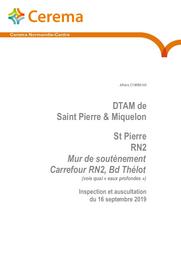 St Pierre RN2 Mur de soutènement du CR privé à la sortie de St Pierre. Inspection et auscultation du 16 septembre 2019 | MALJEAN, Franck