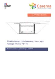 RD 960 – Déviation de Concourson-sur-Layon – Passage inférieur RD 178 – Reconnaissance géotechnique G2 AVP | LEMASSON, Vincent
