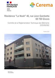 Résidence "le Noah"46 rue Léon Gambetta 69700 GIVORS Contrôle de la Règlementation Technique des Bâtiments 2020/69/562 | BOUYOUCEF, Mohamed