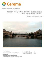 Rapport d'inspection détaillée subaquatique : Pont Notre Dame - Paris - Campagne 2015 | GORNES, Frédéric