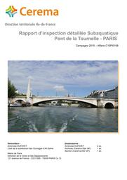 Rapport d'inspection détaillée subaquatique : Pont de la Tournelle - Paris - Campagne 2015 | GORNES, Frédéric