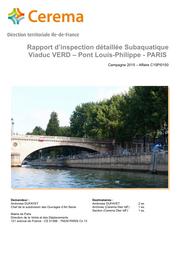 Rapport d'inspection détaillée subaquatique : Viaduc VERD au droit du pont Louis-Philippe - Paris - Campagne 2015 | GORNES, Frédéric