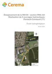 Elargissement de la RN 104 - Section RN4-A4 - Réalisation de 5 bassins hydrauliques à Pontault-Comabult : Etude hydrogéologique | SOAVE, Rémi