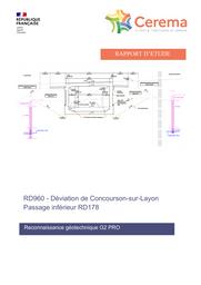 RD 960 – Déviation de Concourson-sur-Layon – Passage inférieur RD 178 – Reconnaissance géotechnique G2 PRO | LANDRY, Benjamin