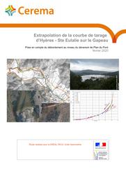 Extrapolation de la courbe de tarage d’Hyères - Ste Eulalie sur le Gapeau Prise en compte du débordement au niveau du déversoir de Plan du Pont | FROMENTAL, Anne-Marie
