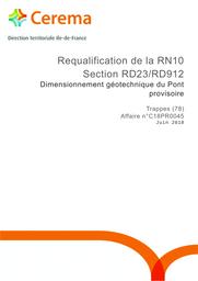 Requalification de la RN10 Section RD 23 / RD 912 - Trappes (78) : Dimensionnement géotechnique du Pont provisoire | DE MONTIGNY, Sybille