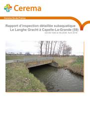 Rapport d’inspection détaillée subaquatique. Le Langhe Gracht à Capelle-La-Grande (59) | MACIULA, Ludovik