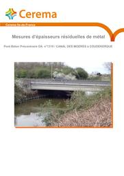 Mesures d’épaisseurs résiduelles de métal. Pont Béton Précontraint OA n°1319 / Canal des Moeres à COUDEKERQUE | GINFRAY, Christophe