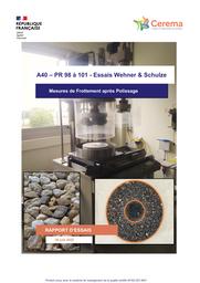 A40 – PR 98 à 101 – Essais Wehner & Schulze – Mesures de Frottement après Polissage | CHAVAS, Antoine-Victor