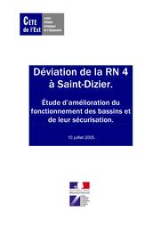 Déviation de la RN-4 à Saint-Dizier. Etude de l'amélioration du fonctionnement des bassins et de leur sécurisation. | GIGLEUX, Marc