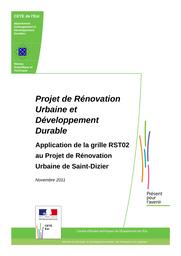 Projet de rénovation urbaine et développement durable : application de la grille RST02 au projet de rénovation urbaine de Saint-Dizier. | KOHLER, Sidonie