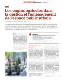 Les engins agricoles dans la gestion et l'aménagement de l'espace public urbain | BAILLE, Olivier