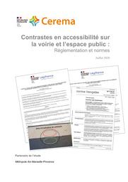 Synthèse sur la réglementation et les normes concernant les contrastes visuels (accessibilité sur la voirie et l'espace public) | IODICE, Matthieu