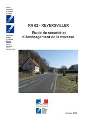 RN 62 - REYERSVILLER : étude de sécurité et d'aménagement de traverse. | KIEFFER, Jean-Claude