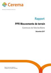 PPR Mouvements de terrain, Commune de Vals-les-Bains | FOULTIER, Agnès