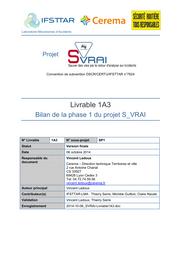 Livrable 1A3 - Bilan de la phase 1 du projet S_VRAI | LEDOUX, Vincent