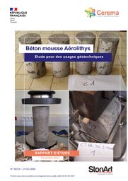 Béton mousse Aérolithys – Etude pour des usages géotechniques | HERVE, Sébastien
