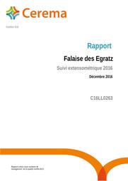 Falaise des Egratz, Suivi extensométrique 2016 | CAROTTE, Alexandre