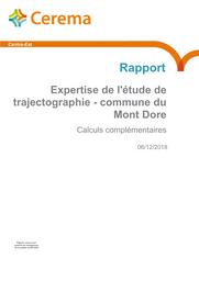 Expertise de l'étude de trajectographie - commune du Mont Dore, Calculs complémentaires | CHANUT, Marie-Aurélie
