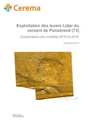 Exploitation des levers Lidar du versant de Ponsérand (73), Comparaison des modèles 2016 et 2018 | CHANUT, Marie-Aurélie