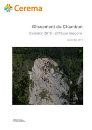 Glissement du Chambon, Evolution 2018 - 2019 par imagerie | CHANUT, Marie-Aurélie