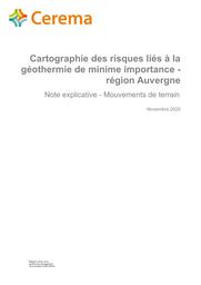 Cartographie des risques liés à la géothermie de minime importance - région Auvergne, Note explicative - Mouvements de terrain | FOULTIER, Agnès