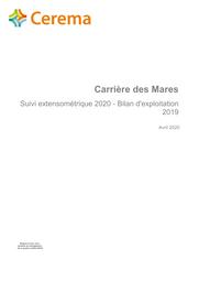 Carrière des Mares, Suivi extensométrique 2020 - Bilan d'exploitation 2019 | CAROTTE, Alexandre